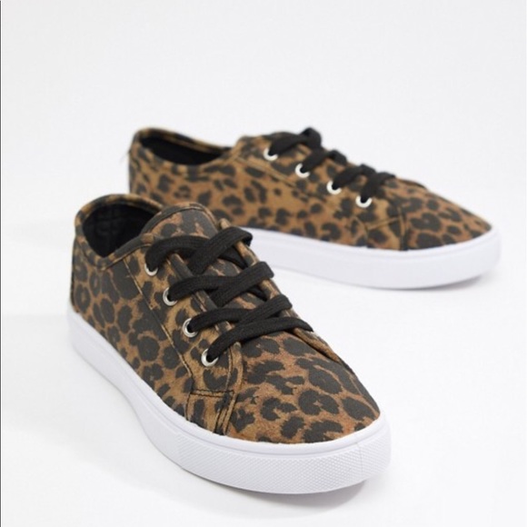 ASOS | Wide Fit Daisy Leopard Print Sneakers 5.5 - Picture 2 of 4